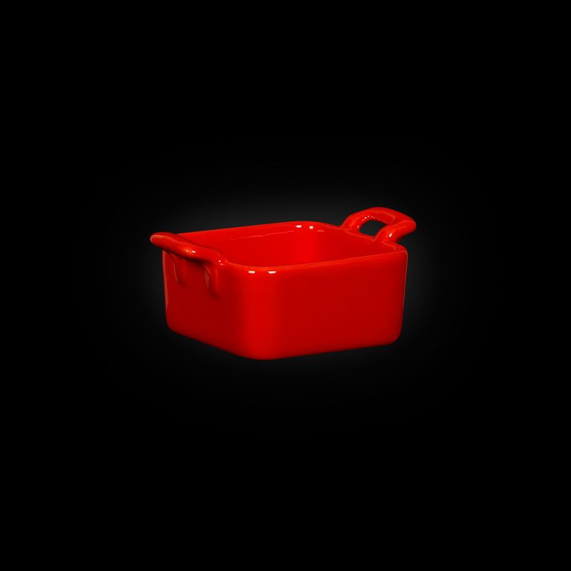 Форма для запекания с двумя ручками красная Colore "Corone" 68х68х35мм [LQ-SK0008-R]